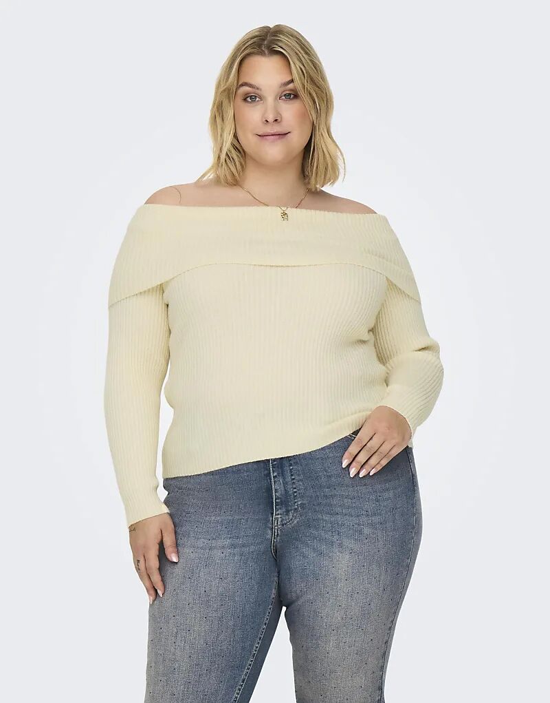 

ONLY Curve Knitted Свитер в кремовом цвете