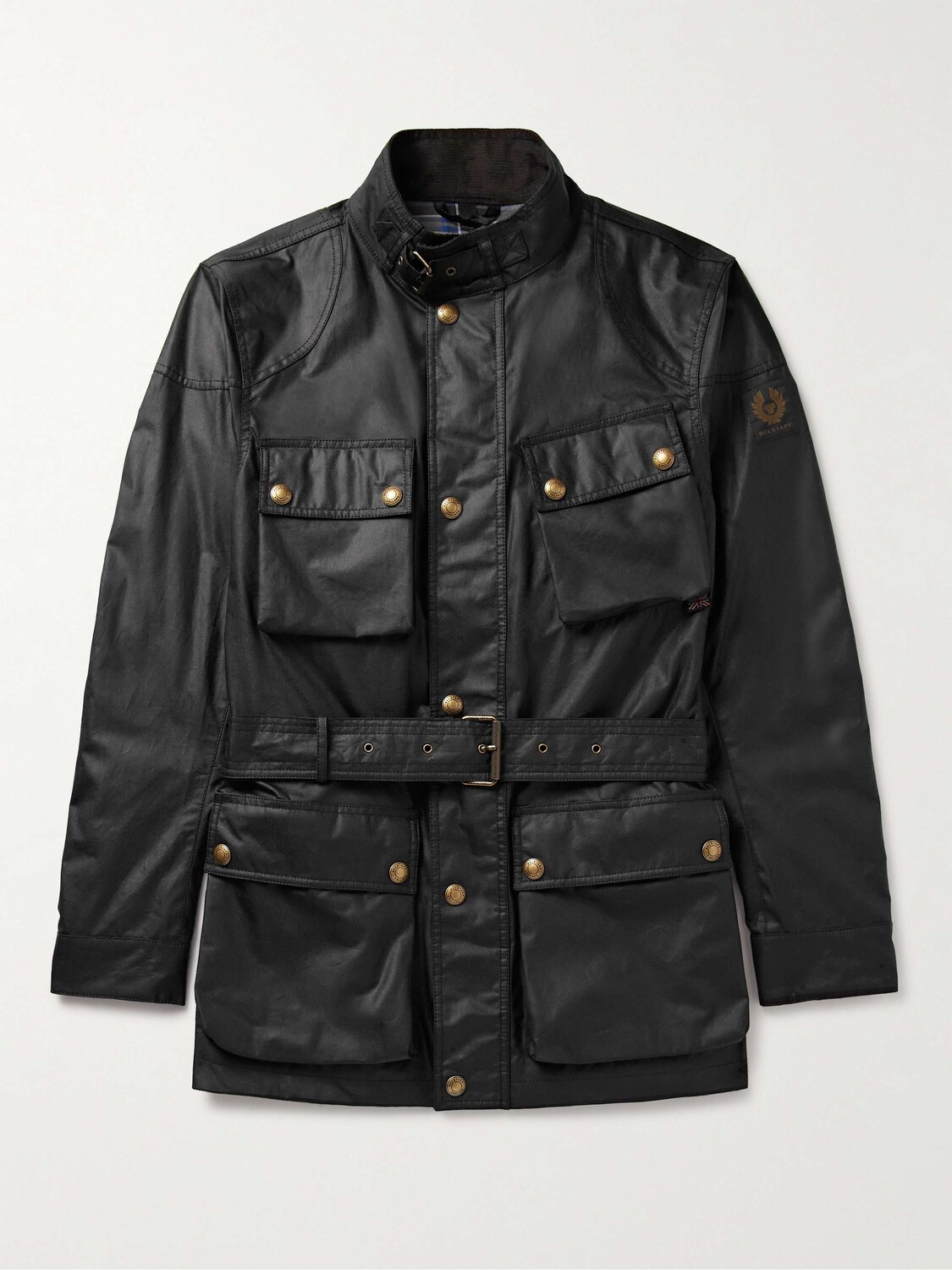 

Куртка Trailmaster из вощеного хлопка с поясом и аппликацией логотипа BELSTAFF, черный