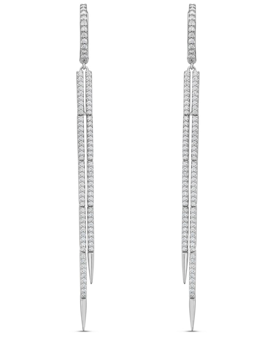 

Серьги из белого золота 10 карат с белыми бриллиантами (1 карат) и сапфирами (0,03 карата) Macy's, White