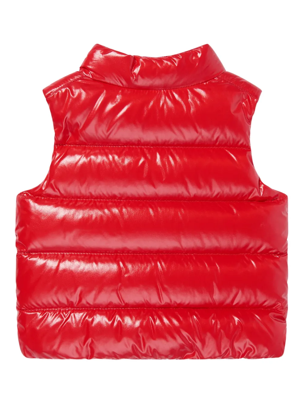 Стеганый жилет с нашивкой-логотипом Moncler Enfant, красный — фото 2