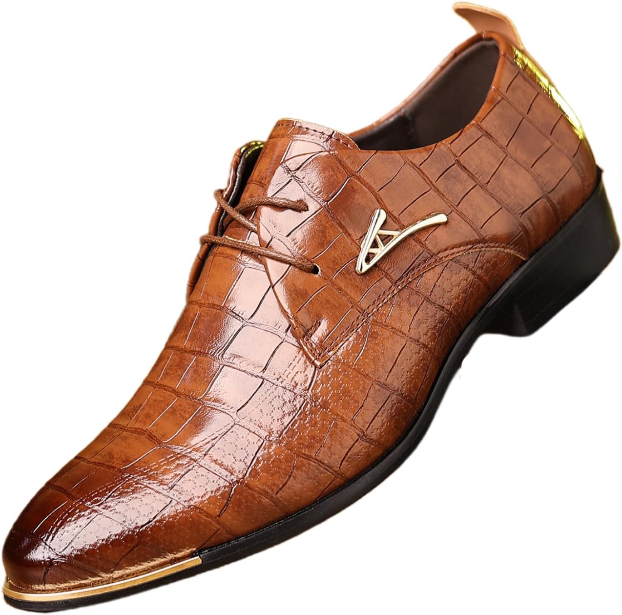 

Мужские оксфорды из искусственной кожи, официальная обувь для свадьбы, вечеринки и офиса Azttoztto, темно-коричневый