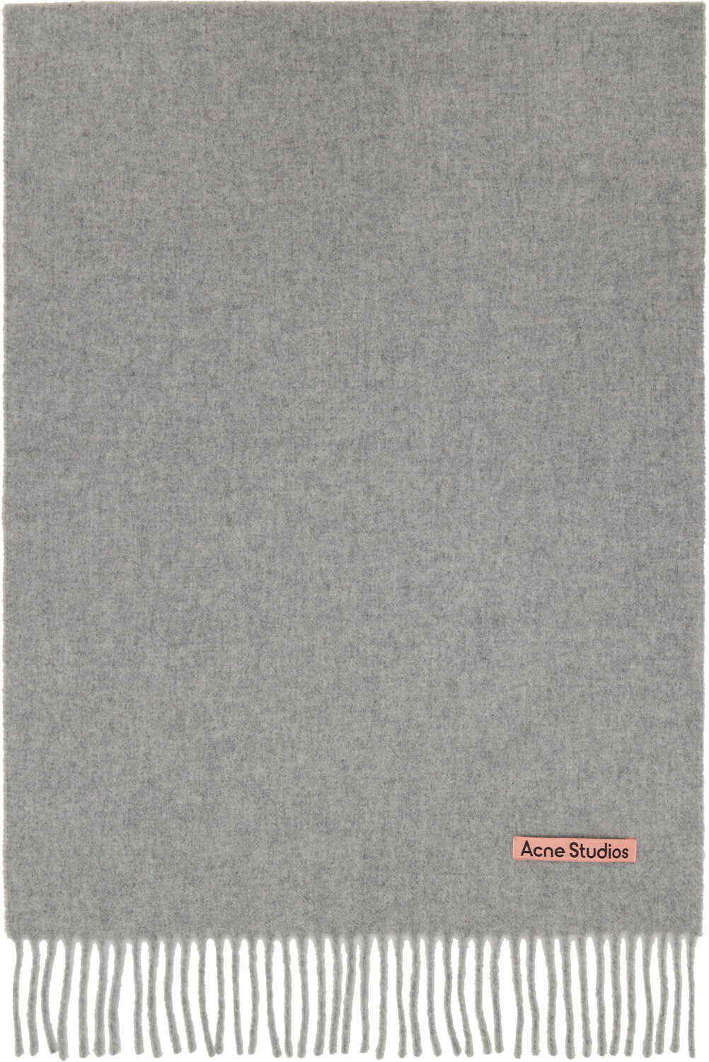 

Серый узкий шерстяной шарф с бахромой Acne Studios, Light grey melange