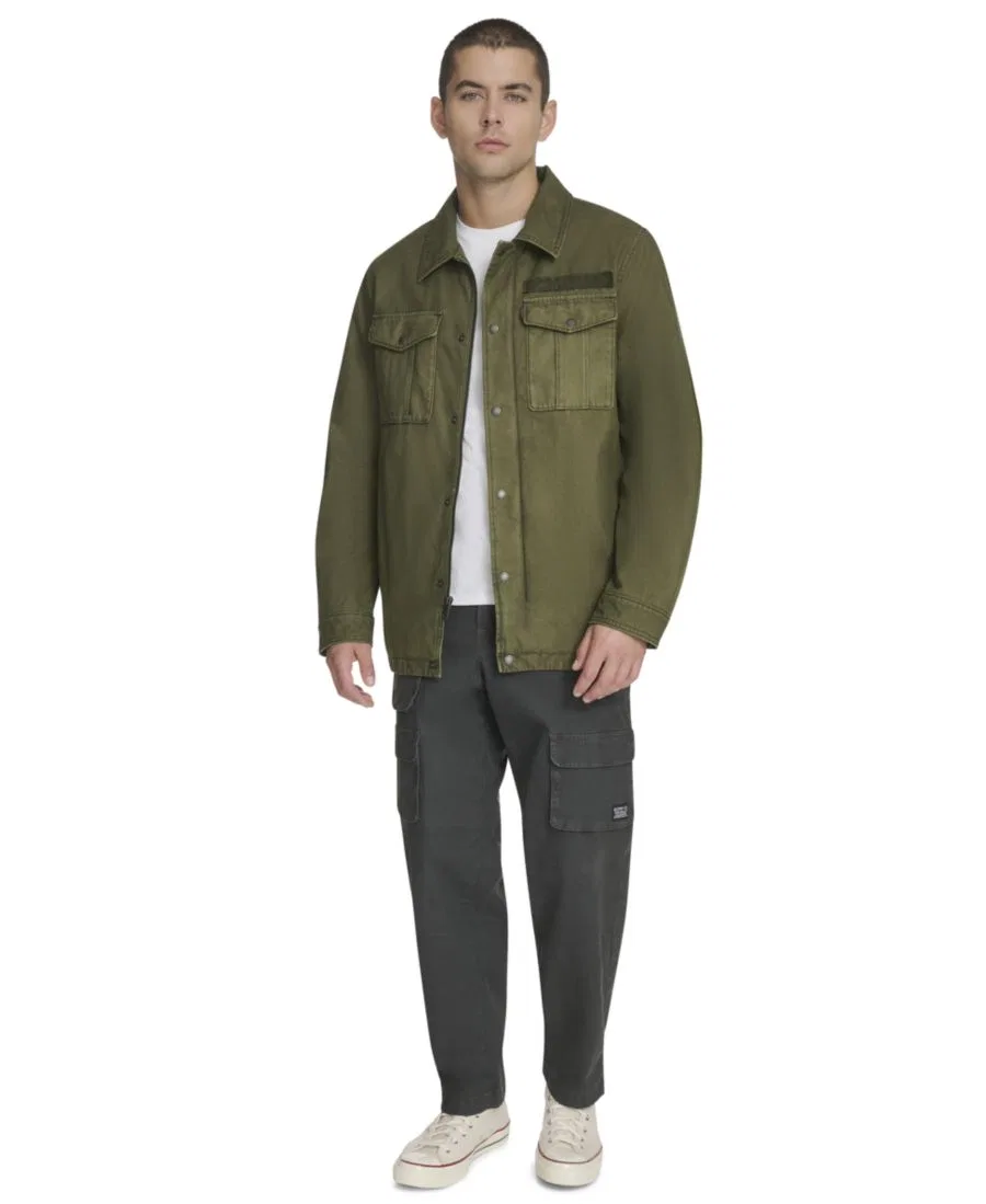 Мужская рубашка-куртка с двумя карманами и застежкой-молнией Levi'S, оливковый