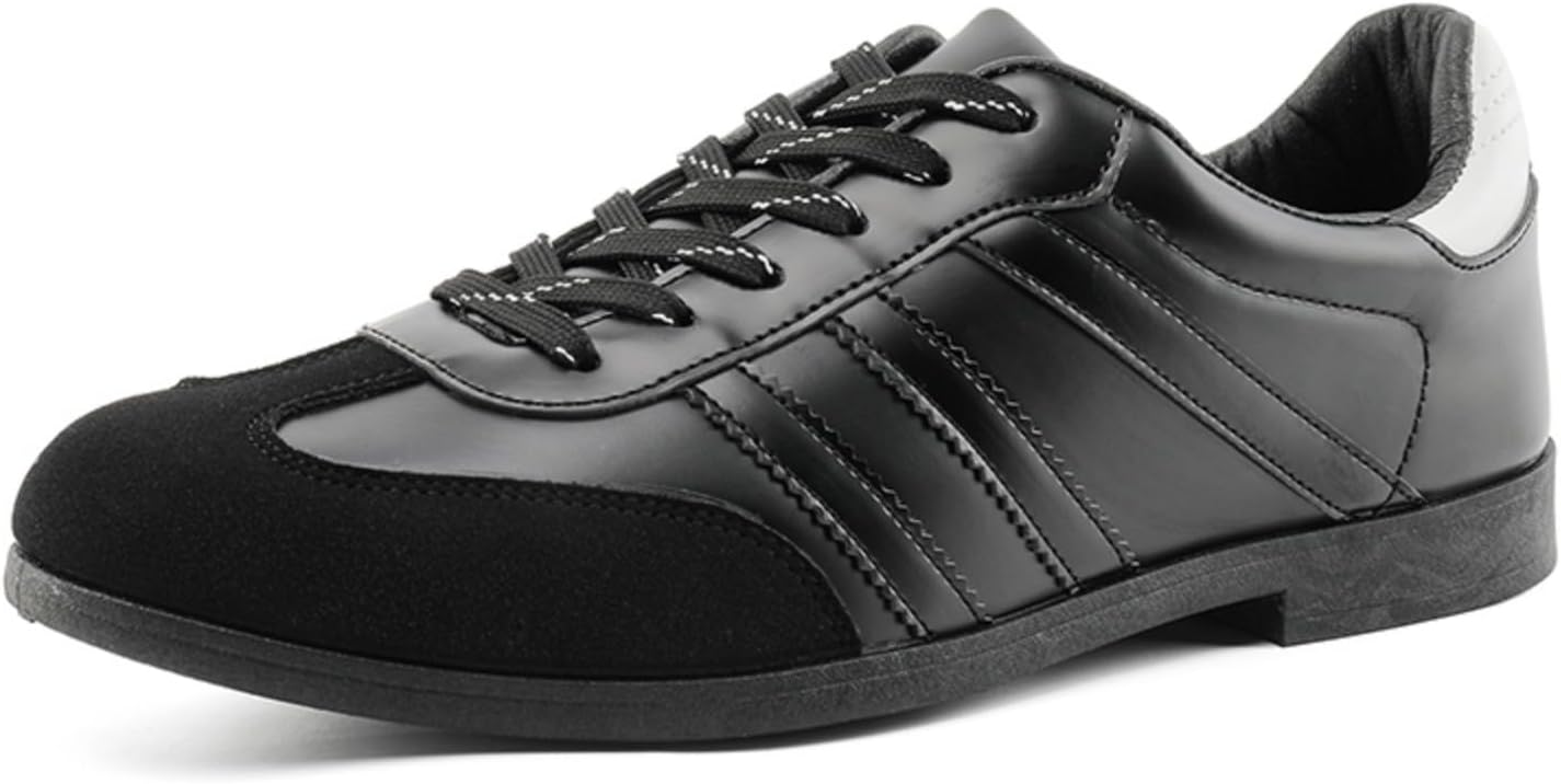 

Мужские винтажные кожаные кроссовки на шнуровке, классические удобные повседневные туфли с замшевыми деталями для модных показов, прогулок, путешествий, работы, офиса, повседневного ношения, вождения и уикендов в городском стиле GAT Yrzhgdl, чер...