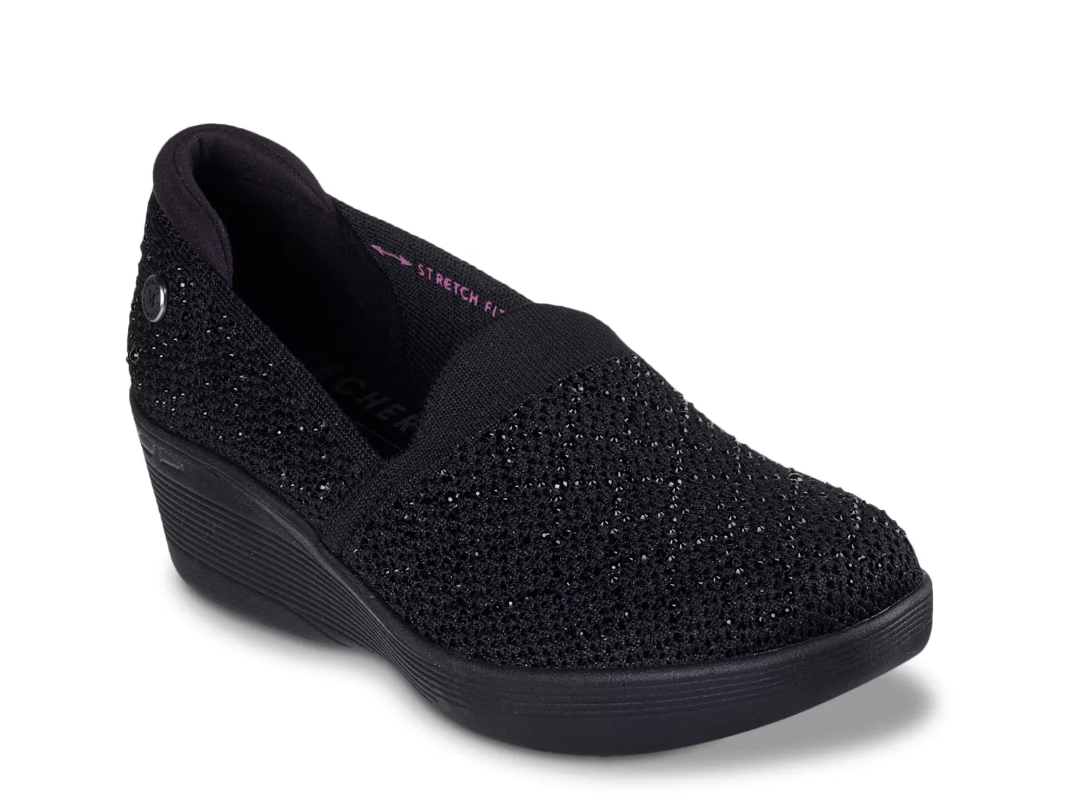 

Слипоны x Martha Stewart Pier-Lite My Reflection Wedge Slip-On Skechers, черный