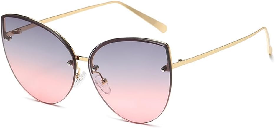 

Солнцезащитные очки UV400 с защитой от УФ-излучения, без оправы, с металлическим градиентом, для женщин и мужчин, для бега и занятий спортом на открытом воздухе UYPTK, Grey Pink