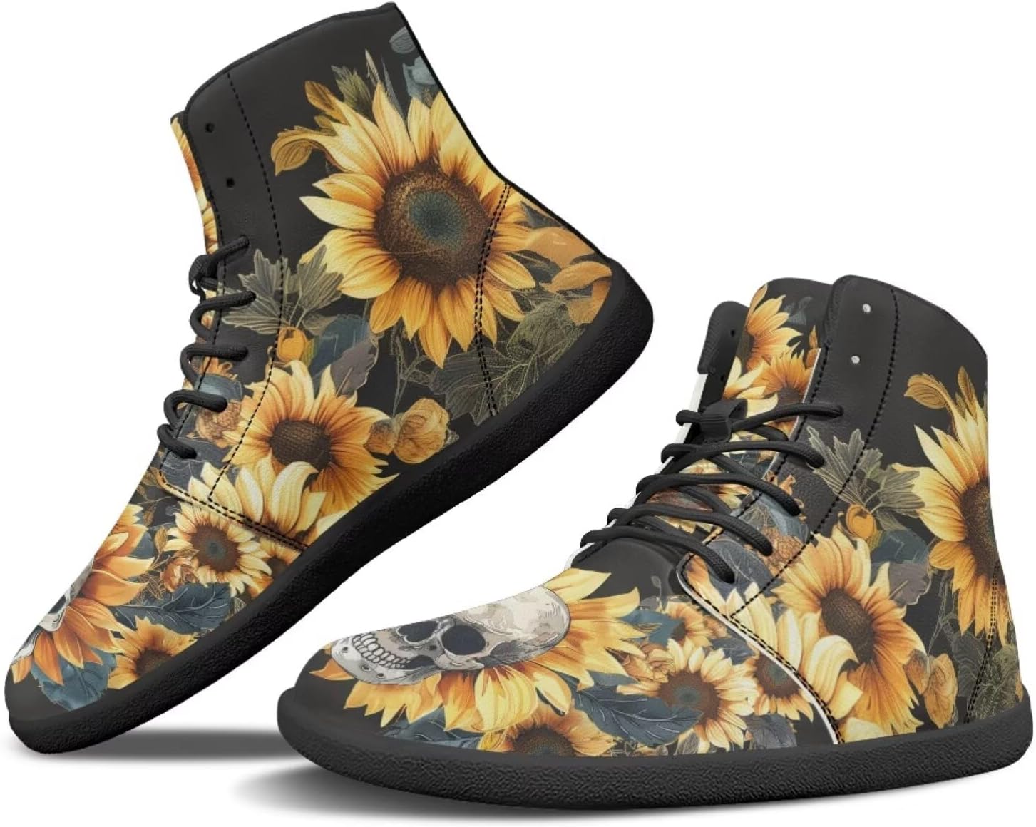 

Мужские минималистичные кроссовки Binienty для ходьбы, Spring Sunflower Skull