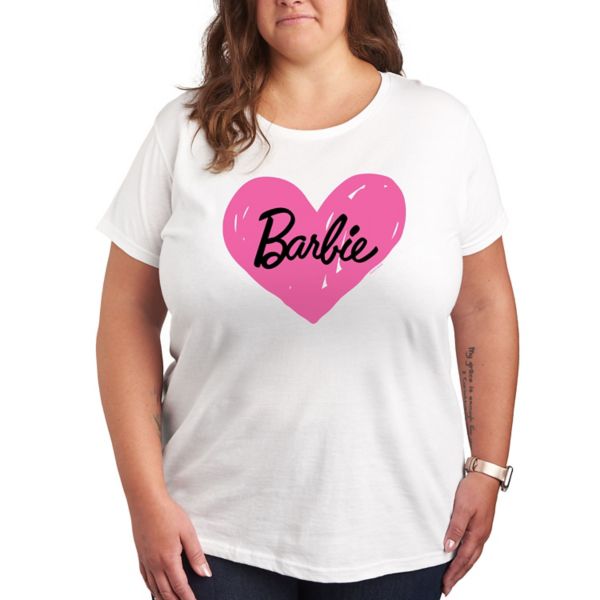 

Футболка с принтом в виде нарисованного от руки сердца и логотипом Plus Barbie, белый