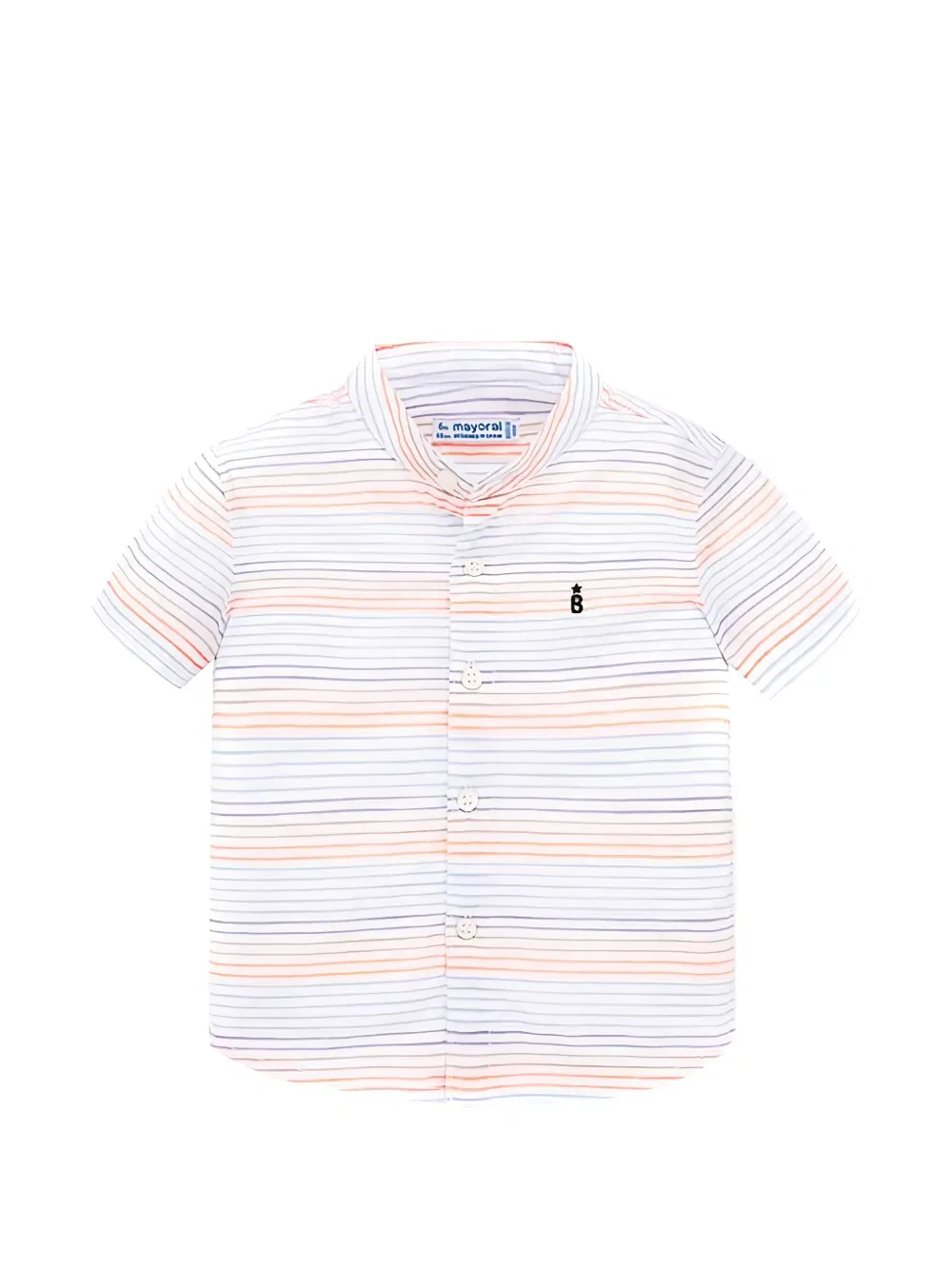 Полосатая рубашка с коротким рукавом Max Mara Kids, белый
