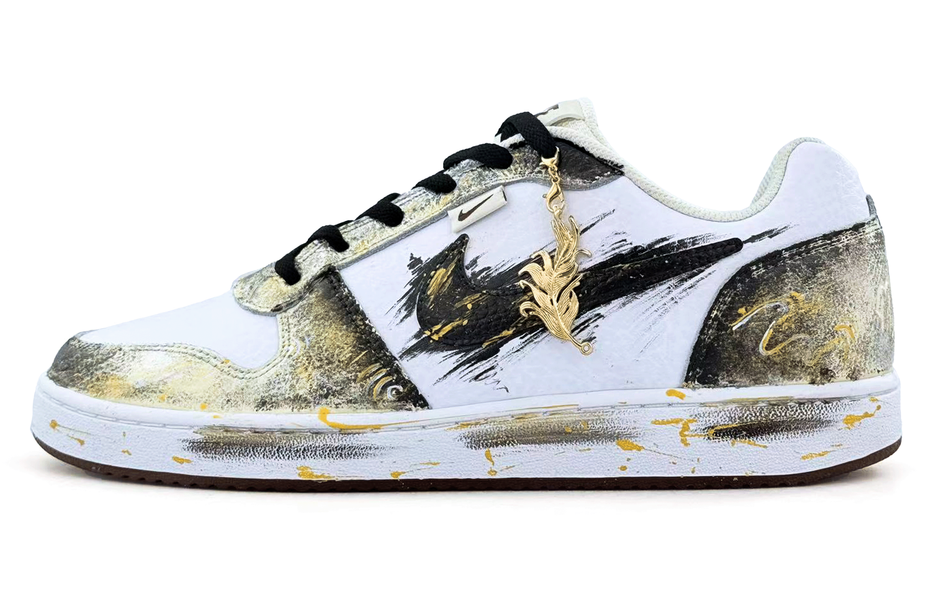 

Nike EBERNON Абразивостойкие низкие кроссовки для скейтбординга мужские черные золотые серебряные