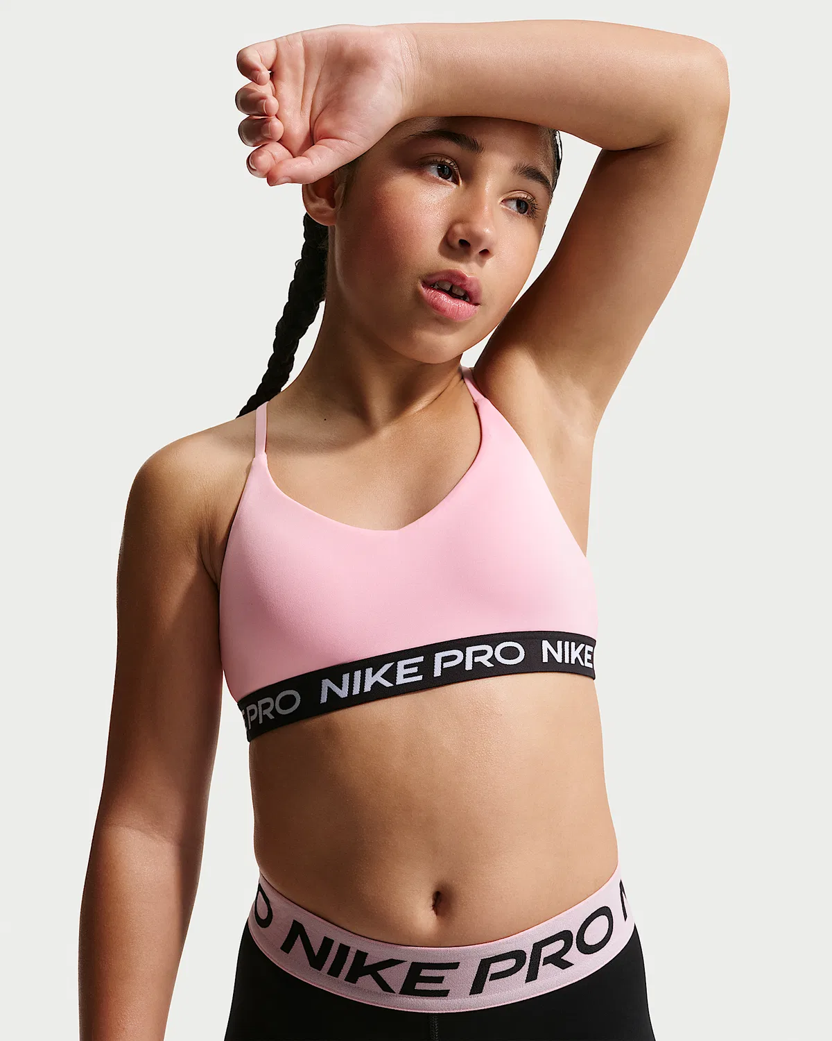 Детский (девичий) бюстгальтер Nike Pro Indy, Medium Soft Pink