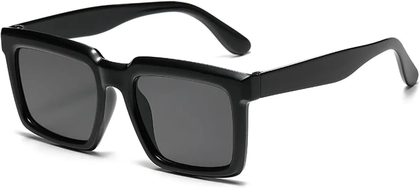 

Модные прямоугольные солнцезащитные очки для женщин, винтажные солнцезащитные очки для мужчин и женщин, очки с защитой от УФ-излучения UV400 HHZZYVY, Black