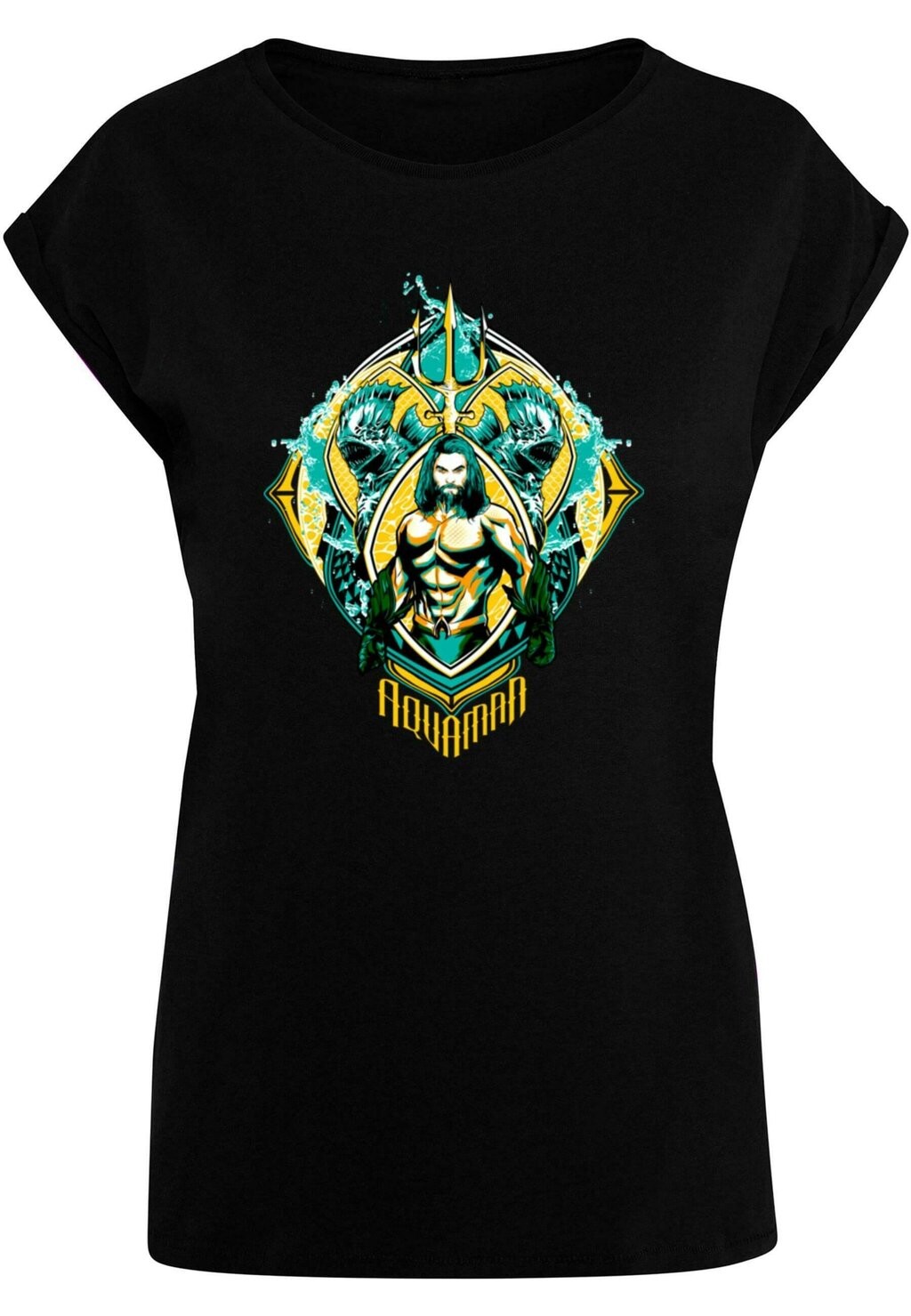 

Футболка с принтом AQUAMAN THE TRENCH CREST ABSOLUTE CULT, черный
