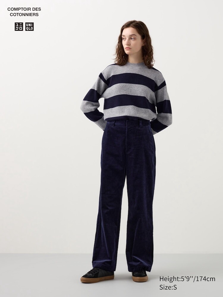 

Вельветовые широкие брюки Uniqlo, цвет 69 синий