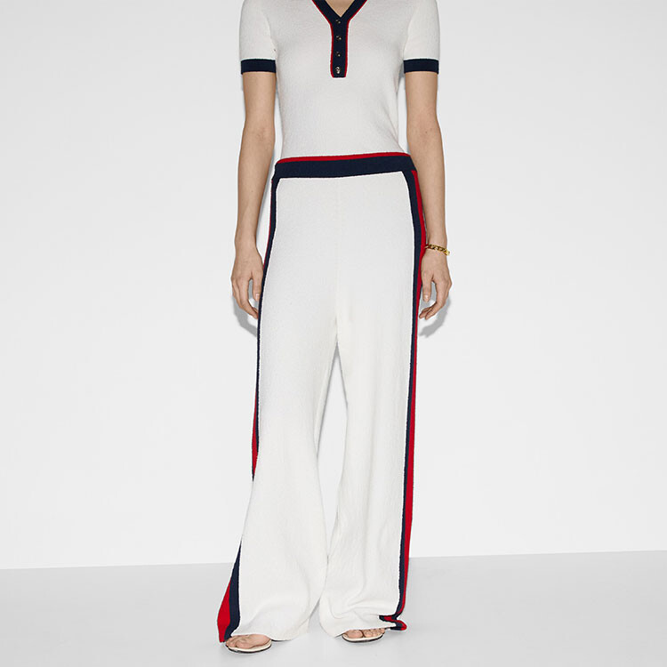Повседневные брюки женские цвета слоновой кости Gucci — фото 2