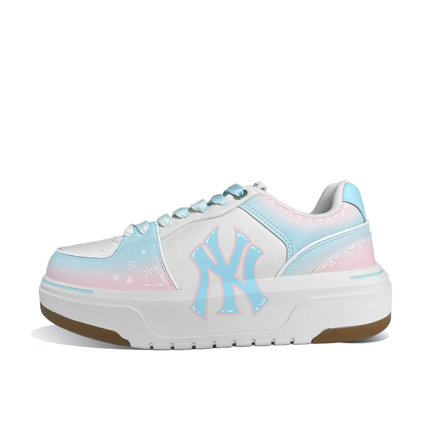 

Кроссовки MLB Chunky Liner Skateboarding Shoes Women's Low-top White/Blue/Pink, белый/синий/розовый