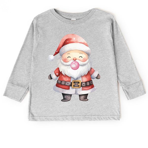 

Футболка с принтом Watercolor Santa Bubblegum для малышей The Juniper Shop, Heather Grey