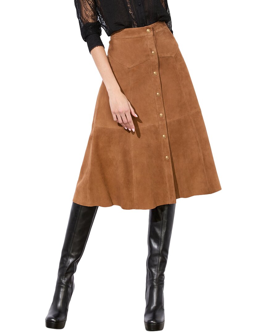 

Кожаная юбка alice + olivia Calica, коричневый