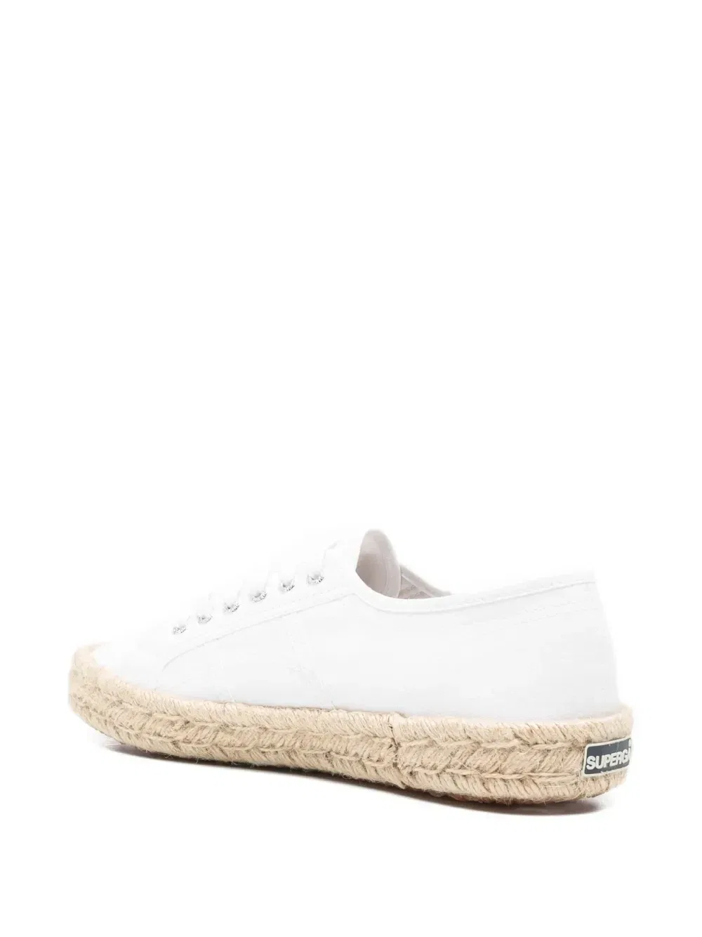 Кроссовки на шнуровке с плетеной подошвой Superga, белый — фото 3
