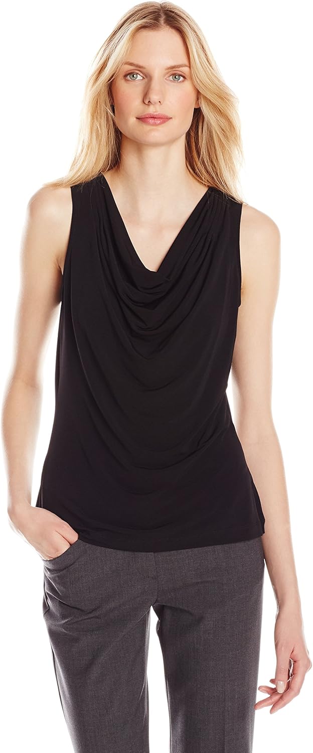 

Женская блузка без рукавов с воротником-хомут от Calvin Klein, Deep Black