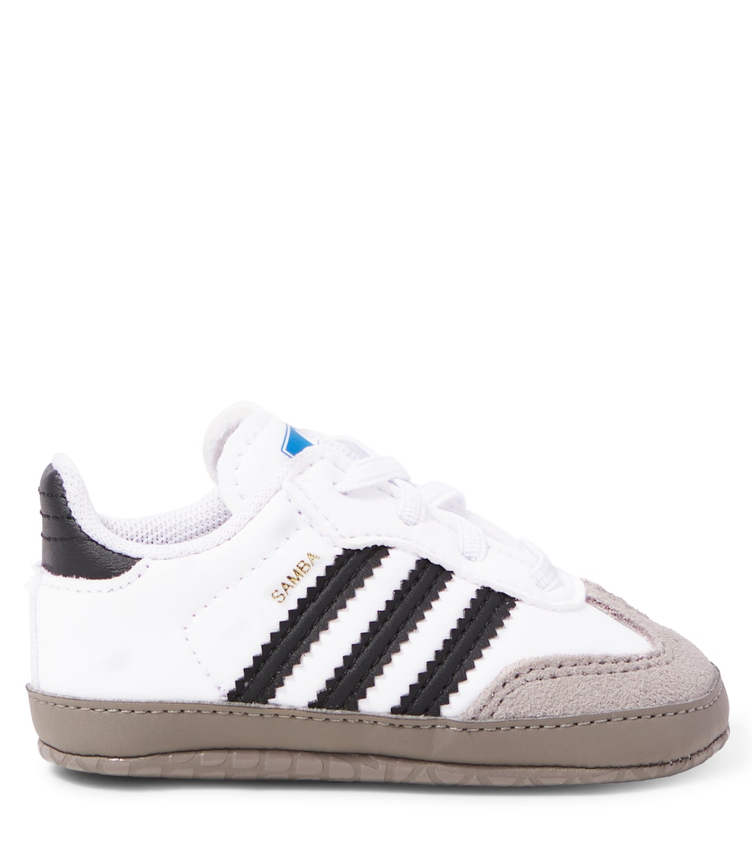 Детские кожаные кроссовки Baby Samba Crib Adidas Originals Kids, Ftwr White/Core Black — фото 3