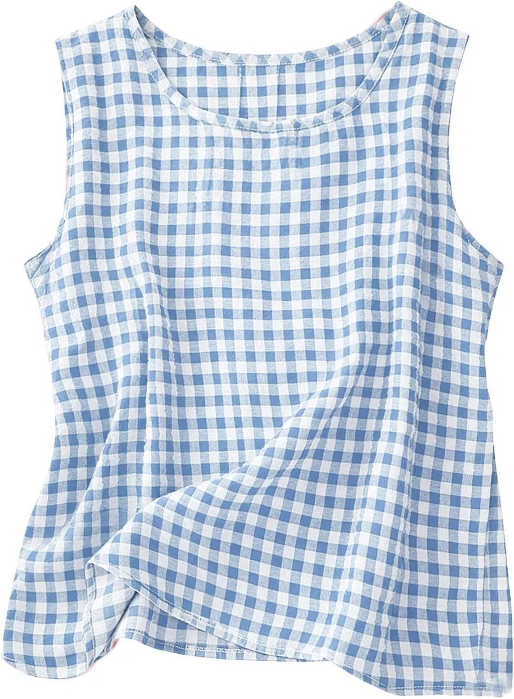Топ на бретелях для девочек клетчатый Zzalalana Light Blue — фото 4