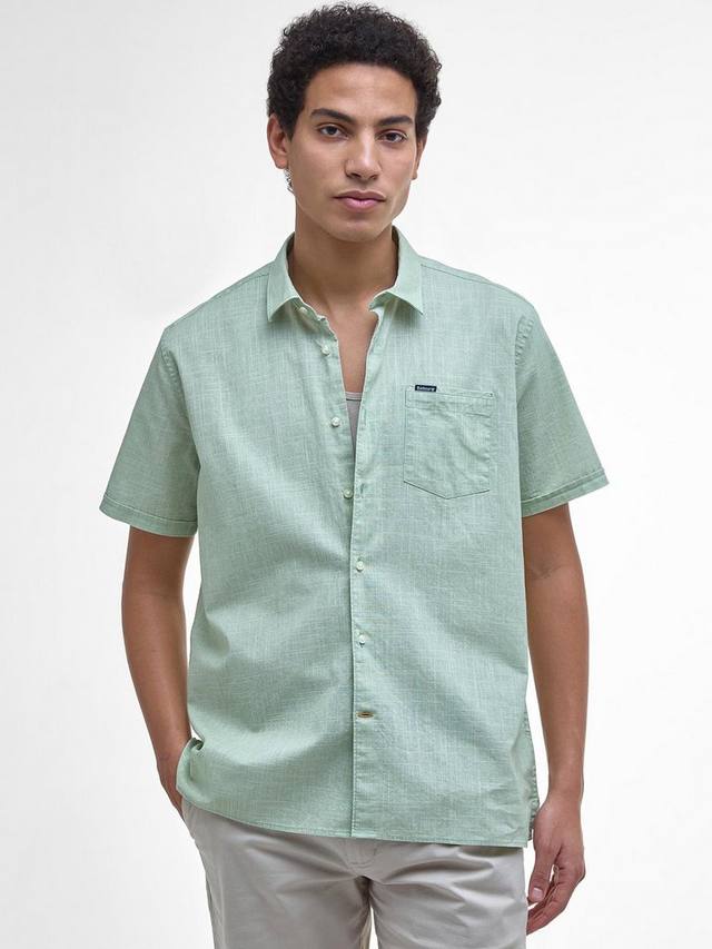 

Футболка из хлопка с эффектом слаба Barbour, Seagrass