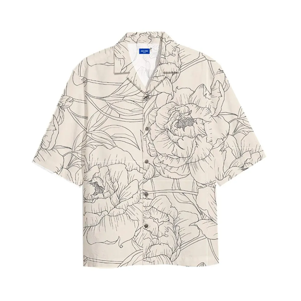 

Рубашка с коротким рукавом Jack & Jones Jeff Gallery Aop Resort, бежевый