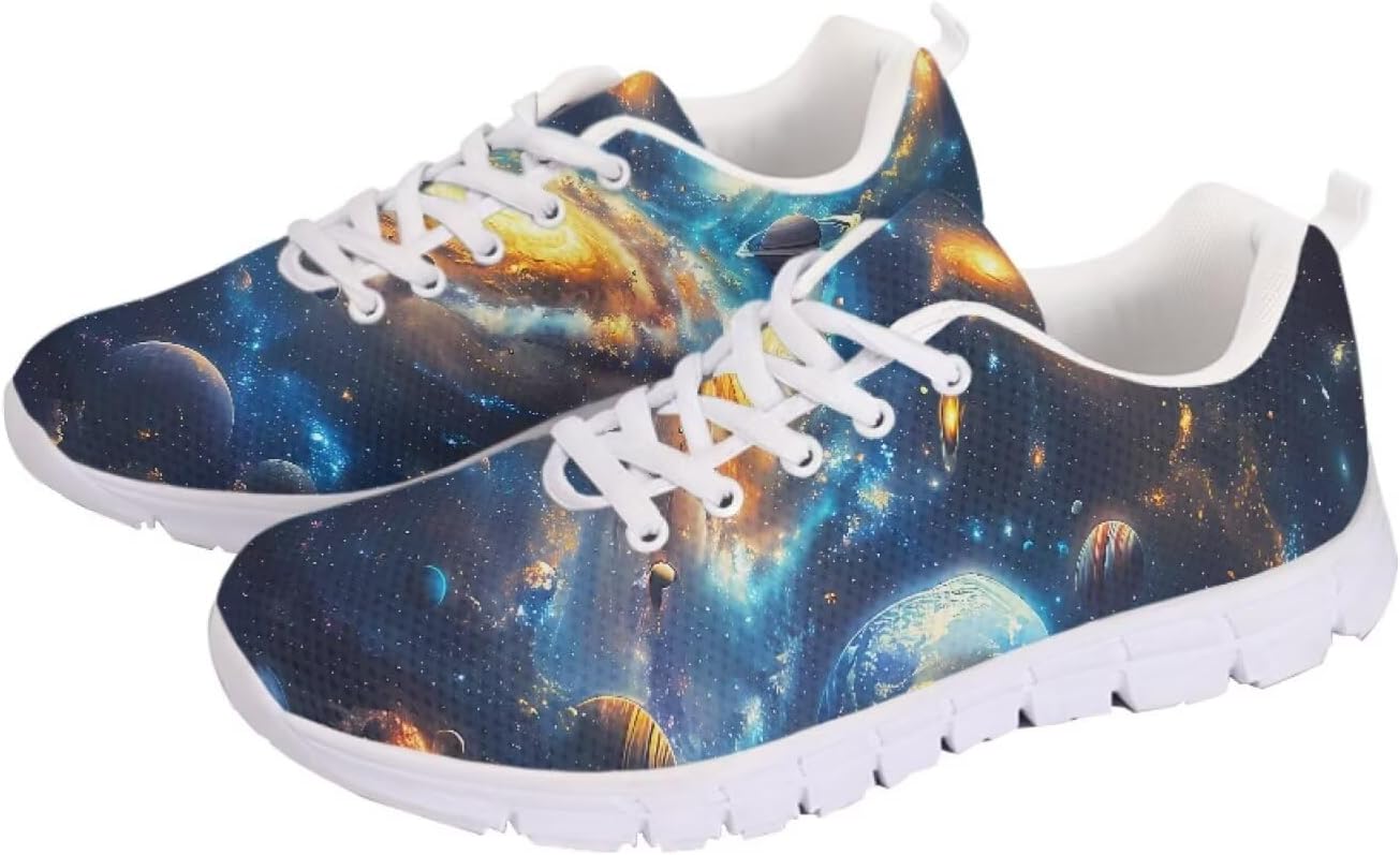 

Кроссовки chaqlin для женщин и мужчин, дышащие спортивные обувь с шнуровкой, повседневные беговые кроссовки, Universe Galaxy Planet