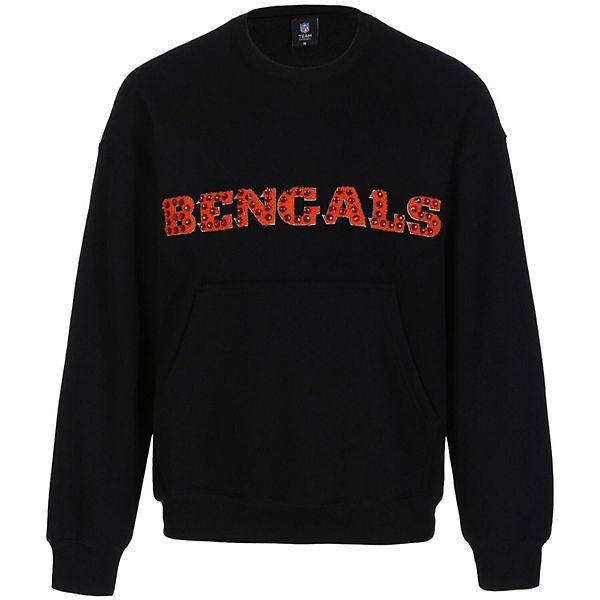 

Женская черная толстовка cincinnati bengals chenille с камнями Cuce