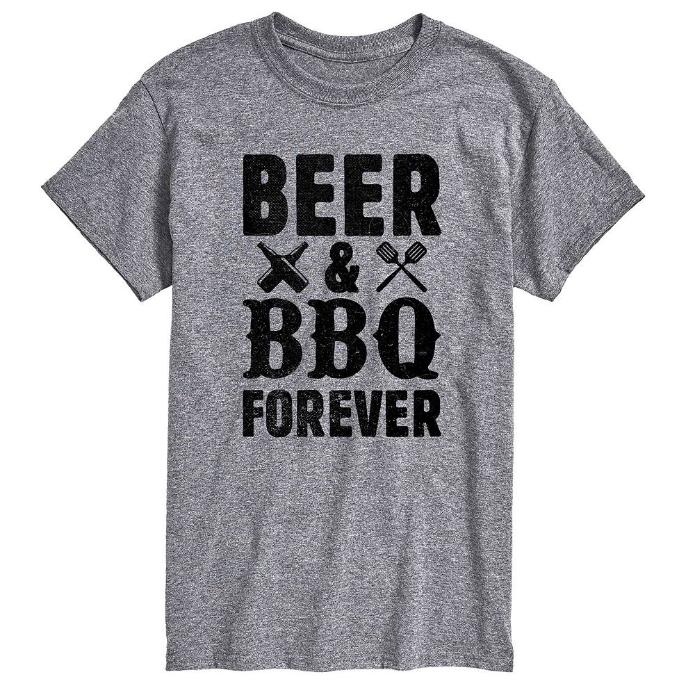 

Футболка с рисунком Big & Tall Beer and BBQ Forever License, серый