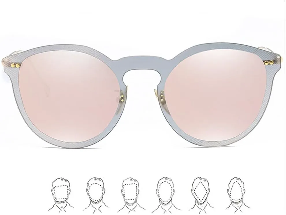 

Женские солнцезащитные очки без оправы, круглые, в ретро-стиле, с градиентной металлической оправой, мужские очки с защитой от УФ-излучения UV400 HDUBFY, 5