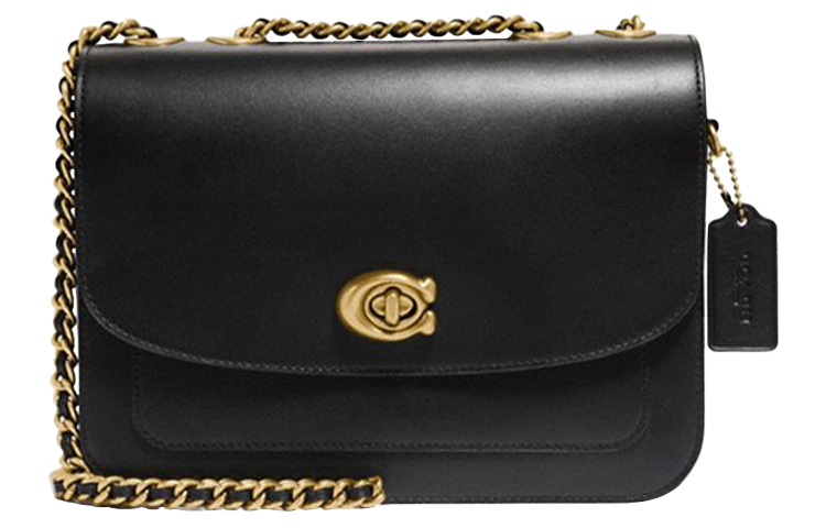 

COACH Мадисон Сумка через плечо маленькая квадратная из кожи коровы среднего размера черная женская