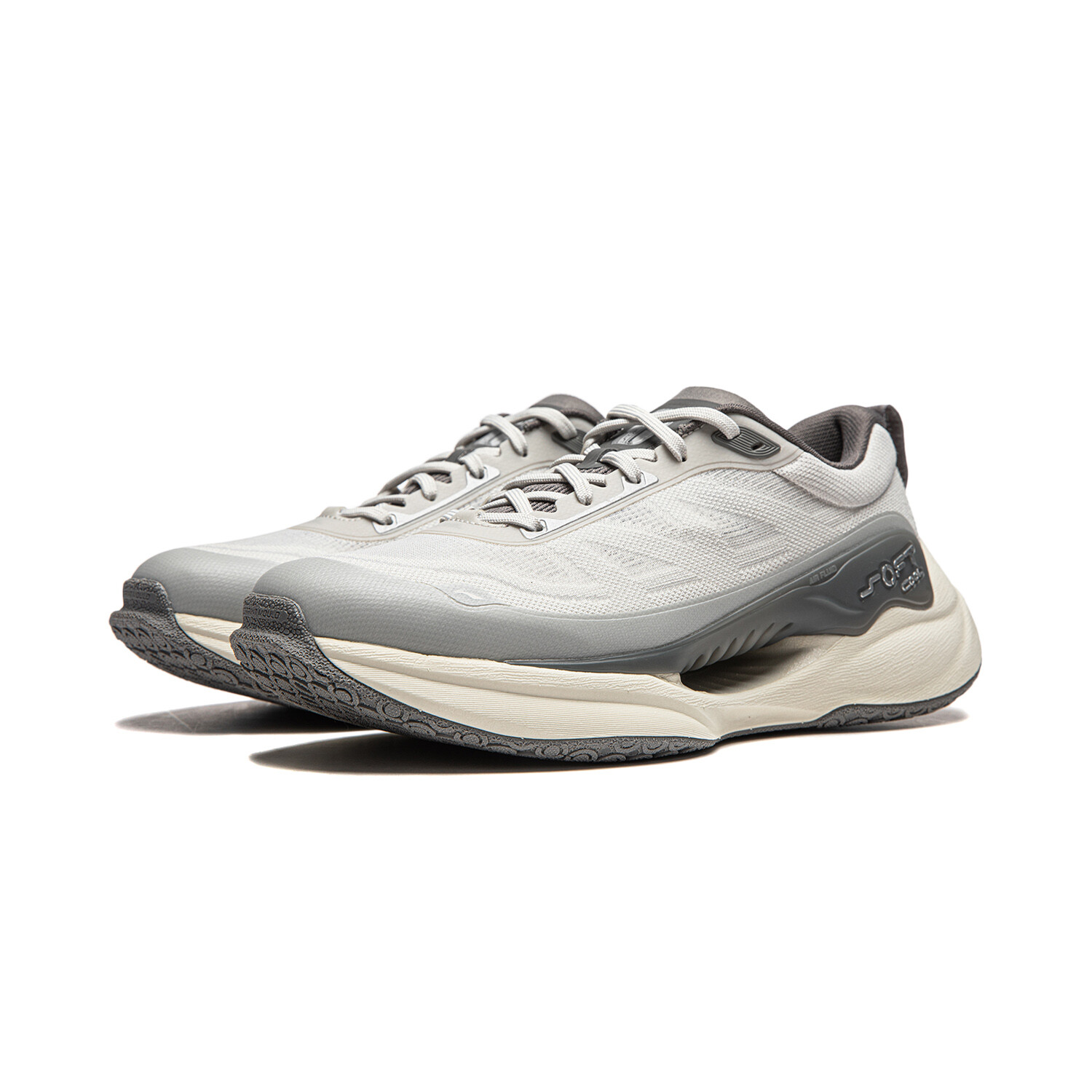 Кроссовки LINING Soft COOL Lifestyle Shoes Men Low-top Light Smoke Gray / Asphalt Gray, серый — фото 3