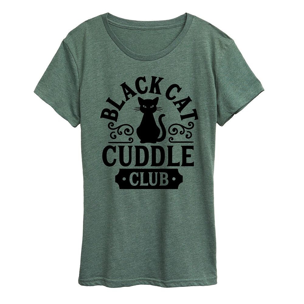 

Женская футболка Black Cat Cuddle Club на Хэллоуин Licensed Character, зеленый