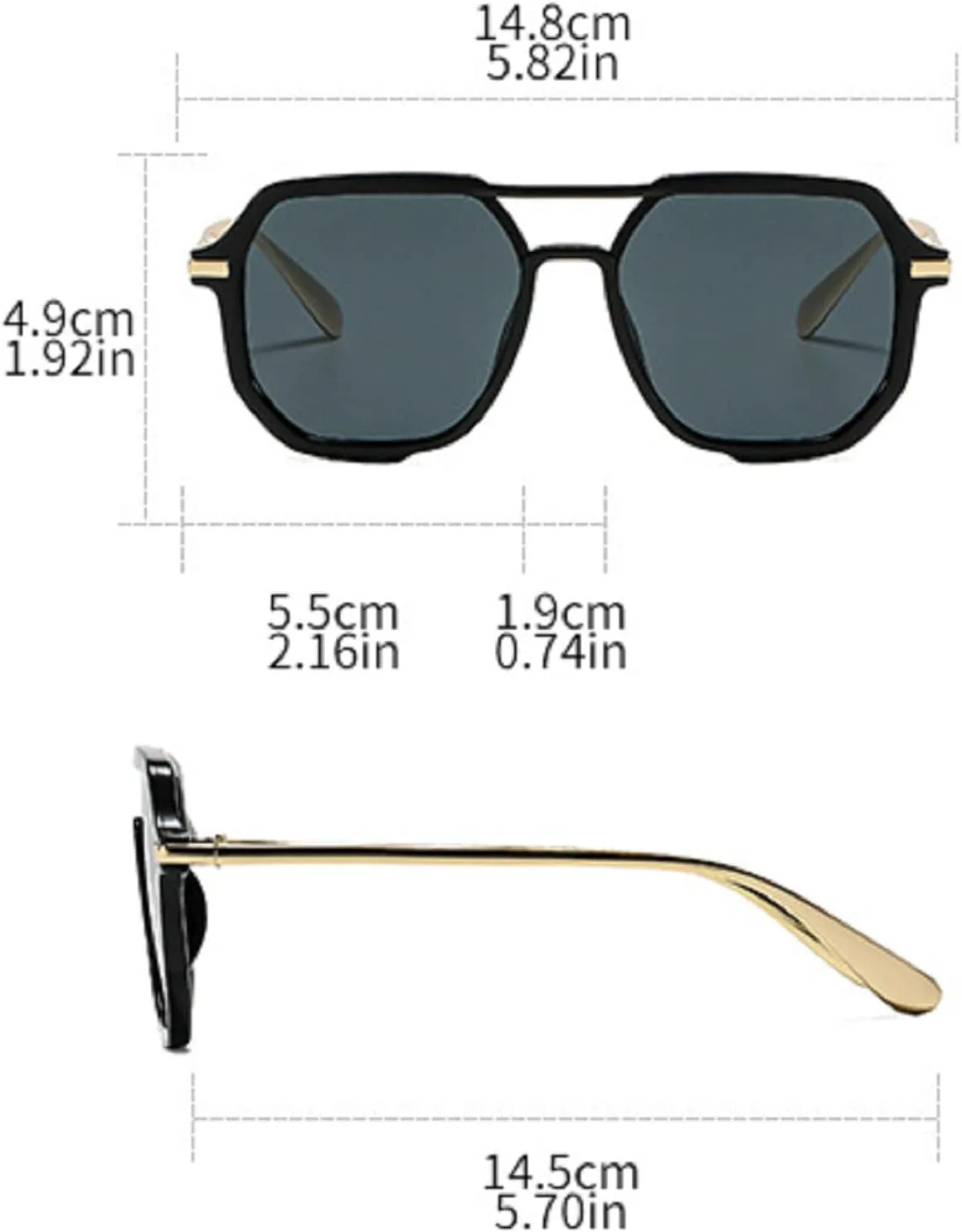 

Ретро-солнцезащитные очки-пилот квадратной формы для женщин и мужчин, винтажные, увеличенного размера, с двойной дужкой, в стиле 70-х, 80-х и 90-х годов mincl, Brown