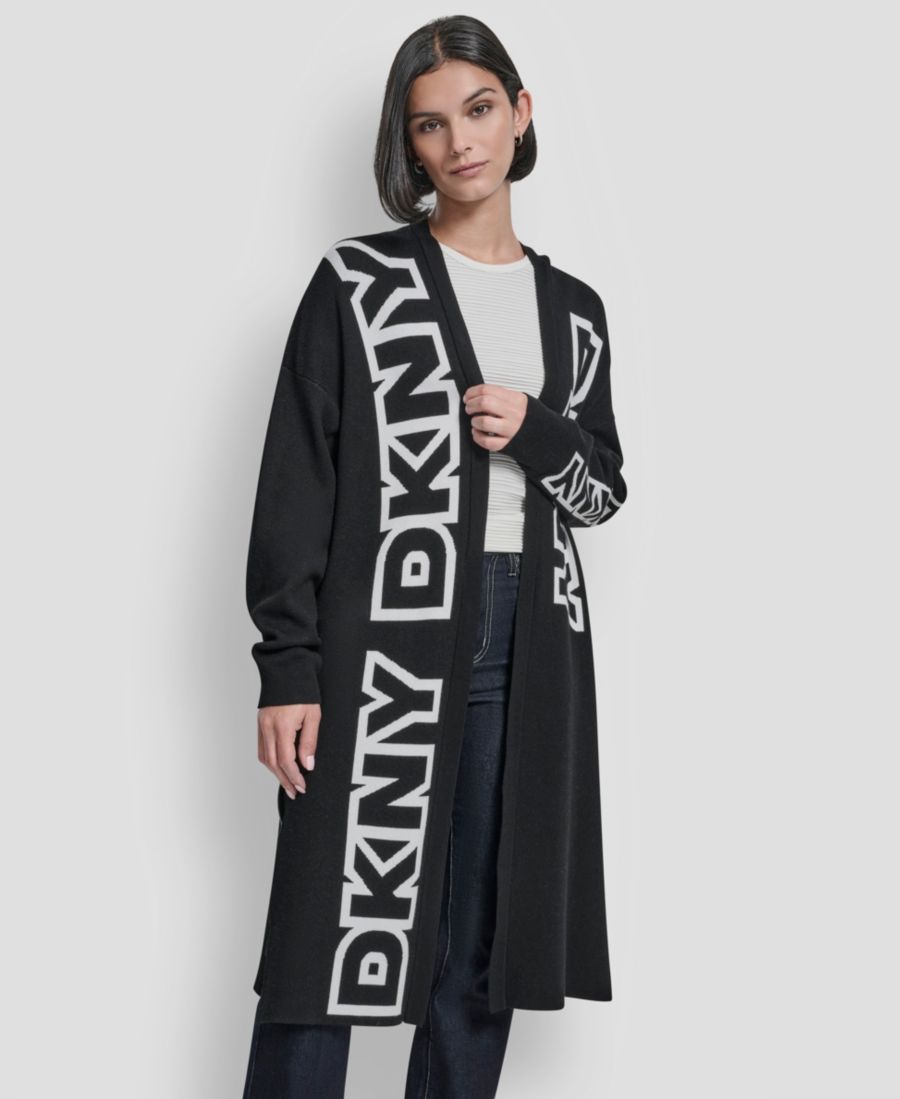 

Женский кардиган оверсайз с логотипом в стиле Exploded DKNY, Black