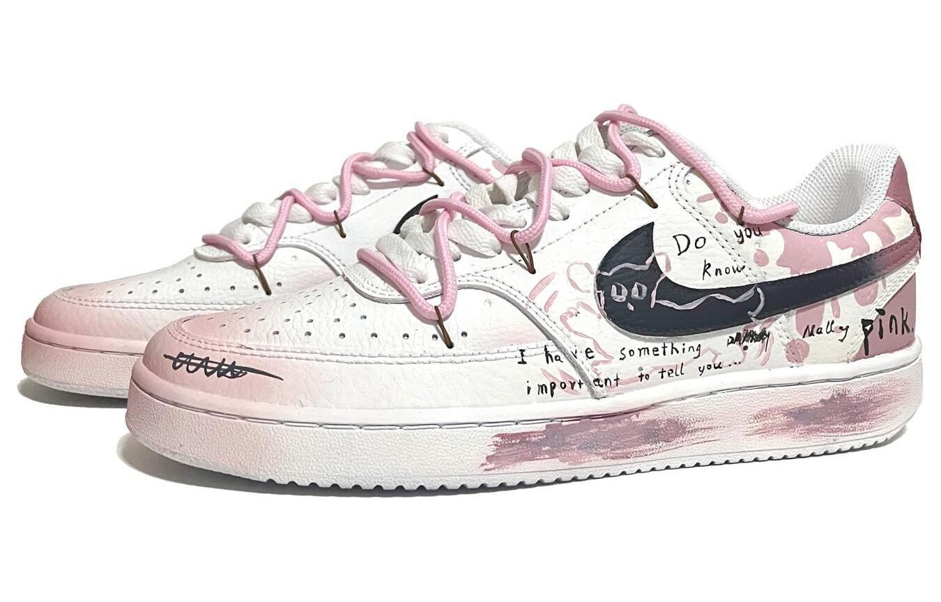 Женские кроссовки для скейтбординга Nike Court Vision 1, White/Pink — фото 4