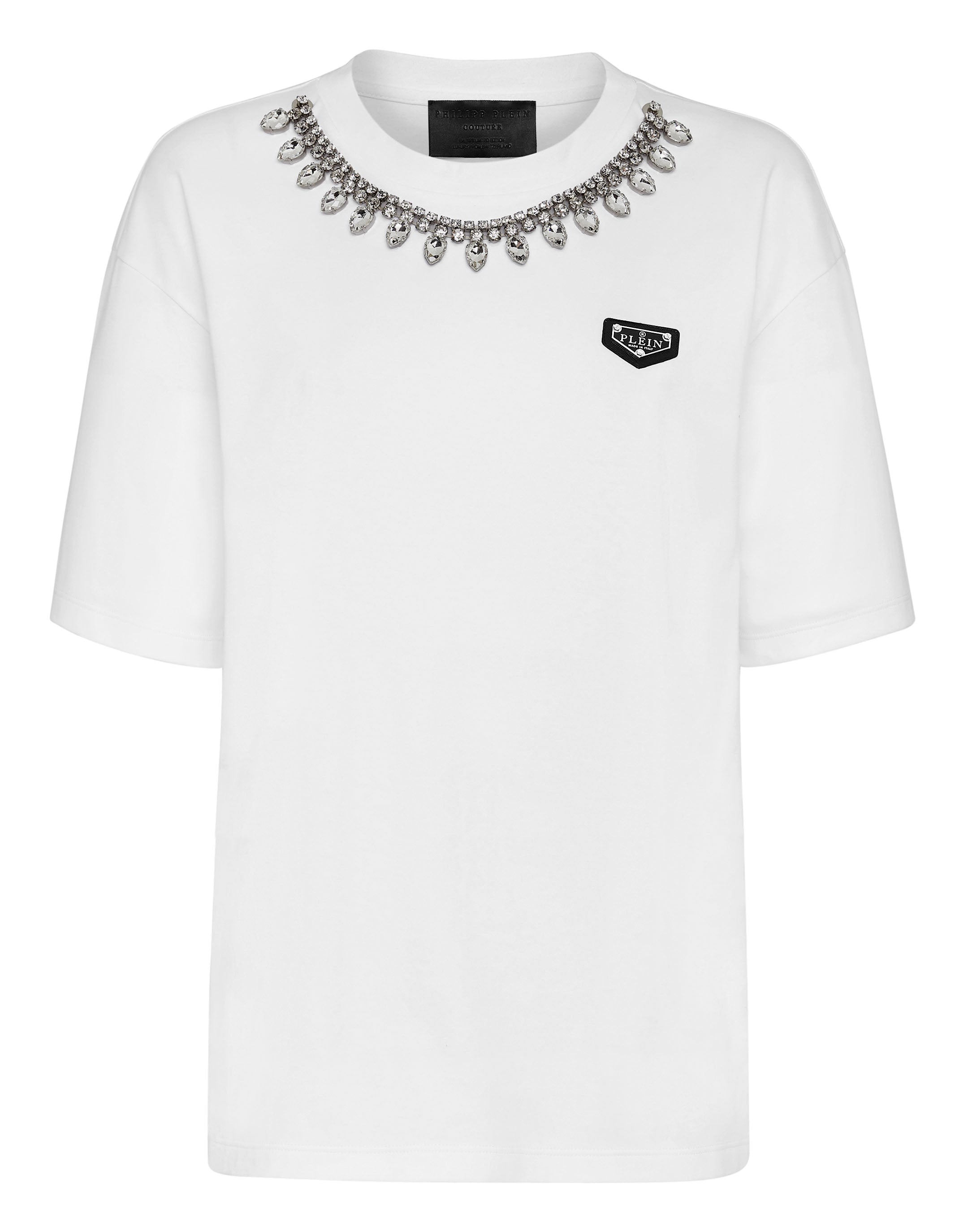 

Футболка с круглым вырезом SS Crystal Chain PHILIPP PLEIN, белый