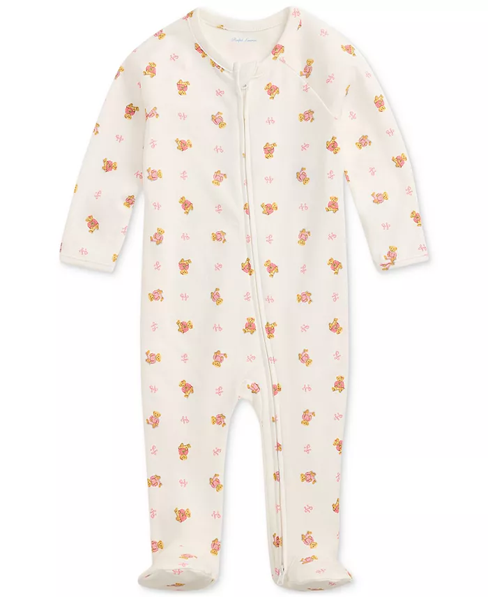 

Детский хлопковый комбинезон Polo Bear Polo Ralph Lauren, белый