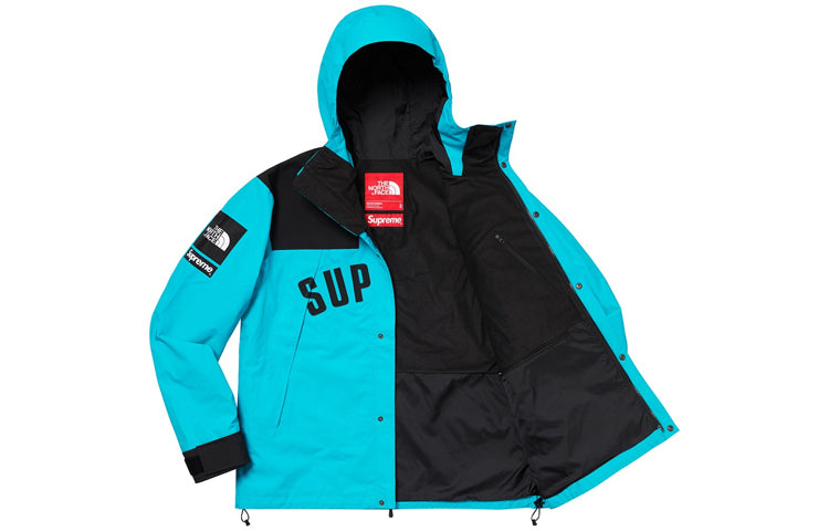 Куртка Supreme SS19 x The North Face Arc Logo Mountain Parka LightBlue SUP-SS19-551, синий — фото 3