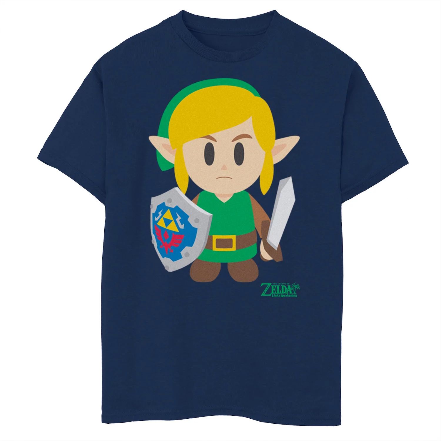 

Футболка с графическим рисунком Nintendo Legend Of Zelda Links Awakening Link для мальчиков 8–20 лет с аватаром и портретом из мультфильма Licensed Character, синий