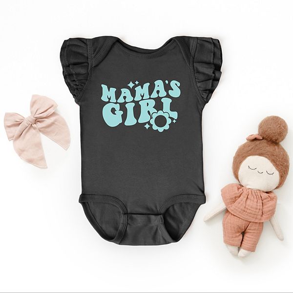 Боди с цветочным принтом и рукавами-фонариками Mama's Girl The Juniper Shop, Black — фото 3