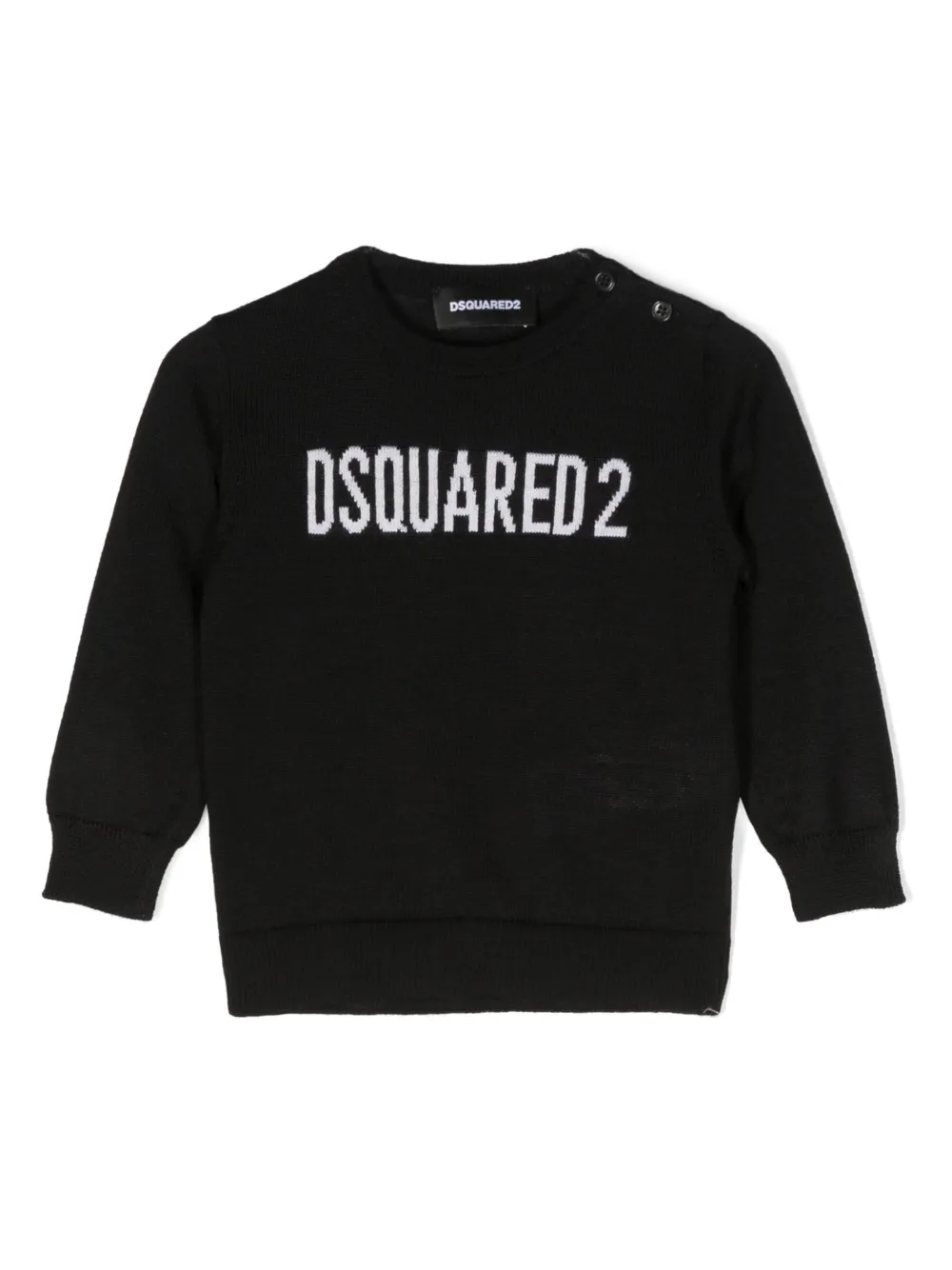 

Джемпер вязки интарсия с логотипом DSQUARED2 KIDS, черный