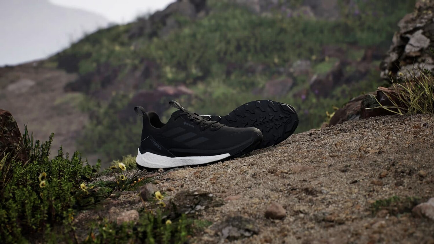 Походные туфли Terrex Free Hiker 2.0 Low Gore-Tex Adidas, цвет Core Black/Core Black/Grey Four — фото 2