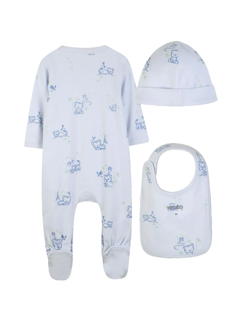 Комплект для новорожденного с принтом Kenzo Kids, синий — фото 2