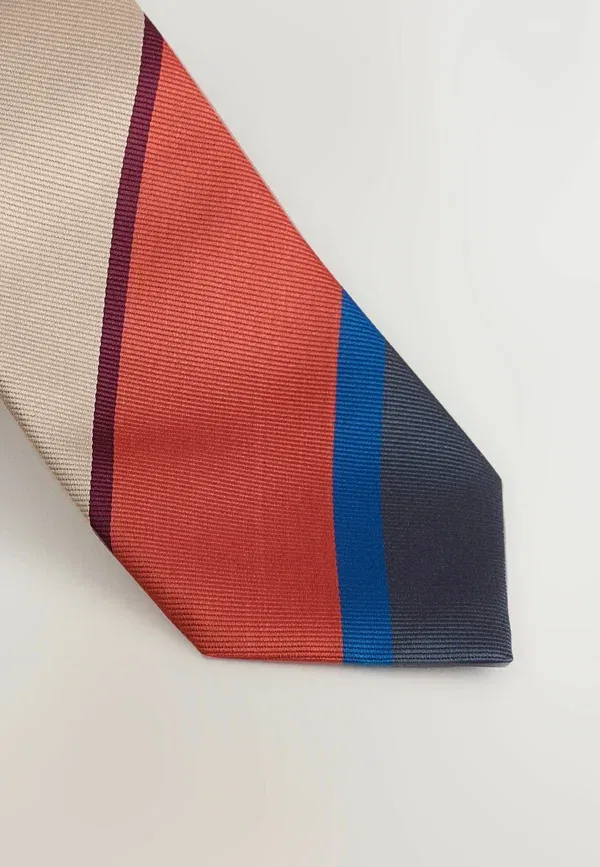 Галстук Next, Stripe tie, цвет ржаво-синий — фото 4