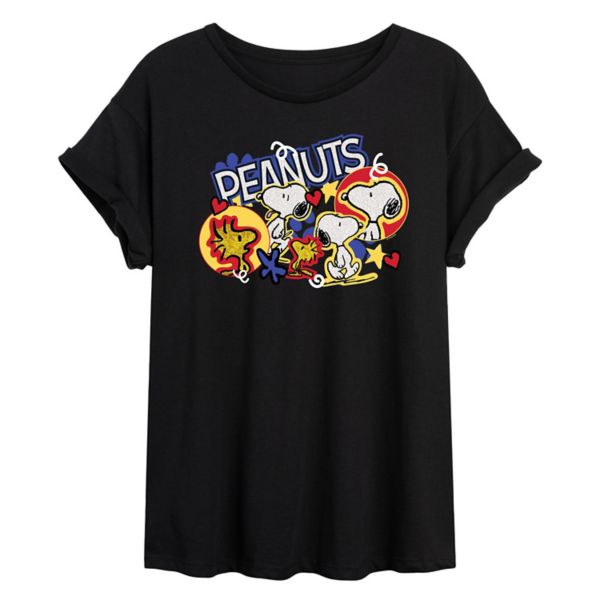 

Футболка Juniors Peanuts Snoopy & Woodstock большого размера Licensed Character, черный
