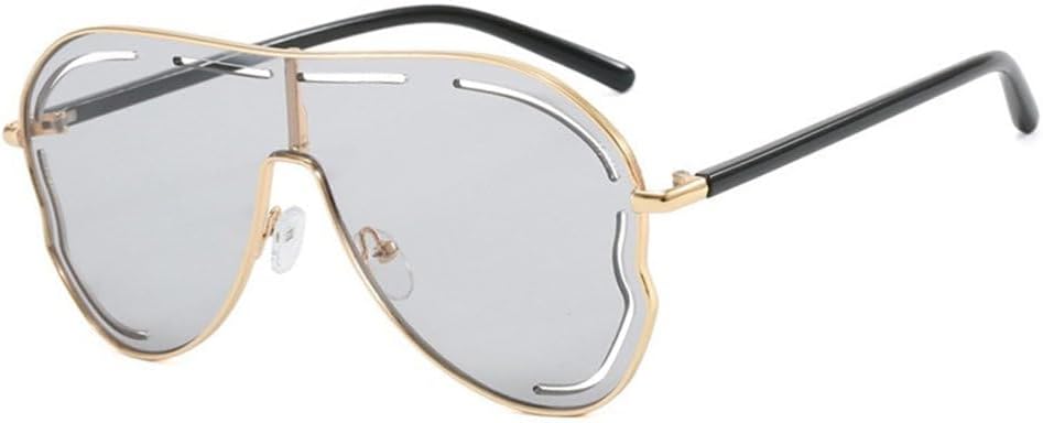 

Женские солнцезащитные очки с большой оправой и полыми линзами, солнцезащитный козырек, для путешествий и вождения на открытом воздухе, с защитой от УФ-излучения, модель 2025 года PRSTNN, Gold Light Gray