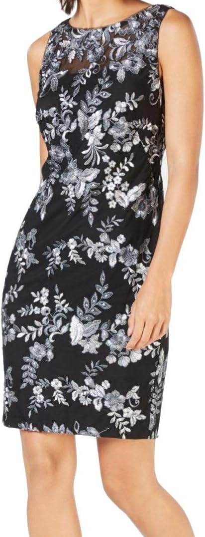 

Женское платье-футляр без рукавов с пайетками от Calvin Klein, Gunmetal Multi